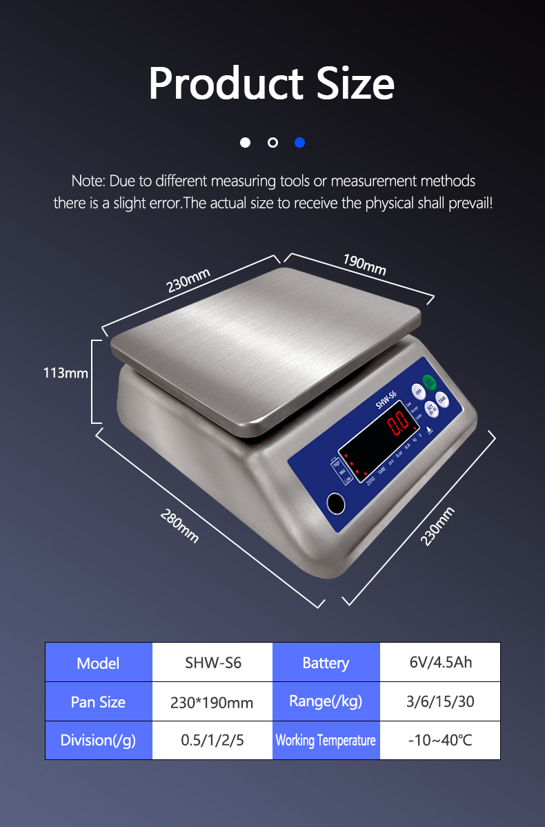 AV220V/50HZ Waterproof Double Screen Electronic Scale 30kg for Customized OBM Support