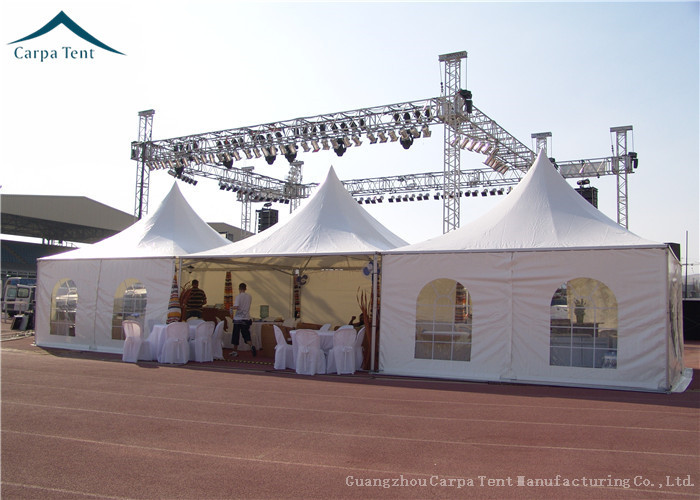 Stander Size High Peak Pagoda Wedding / Party Tent With Glass Wall And Curtains
