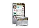 Luxury Green Cosmetic Display Showcase / Makeup Kiosk For Brand Cosmetic Stores