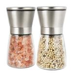 Stainless Steel 132mm 235g 170ml Glass Salt Bottle