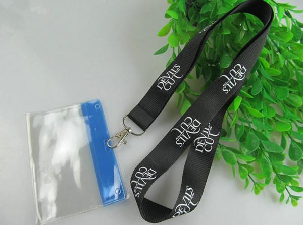 Printed polyester ID card badge lanyards, inexpensive neck lanyards for