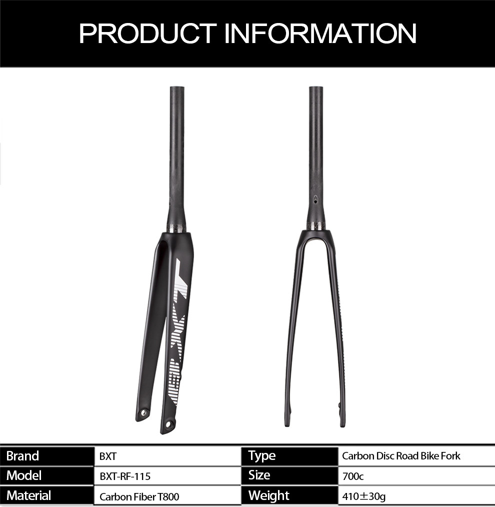 300mm Tube Carbon Road Bike Fork Aero Shaping Flat Mount Hard Disc Brake Front Fork