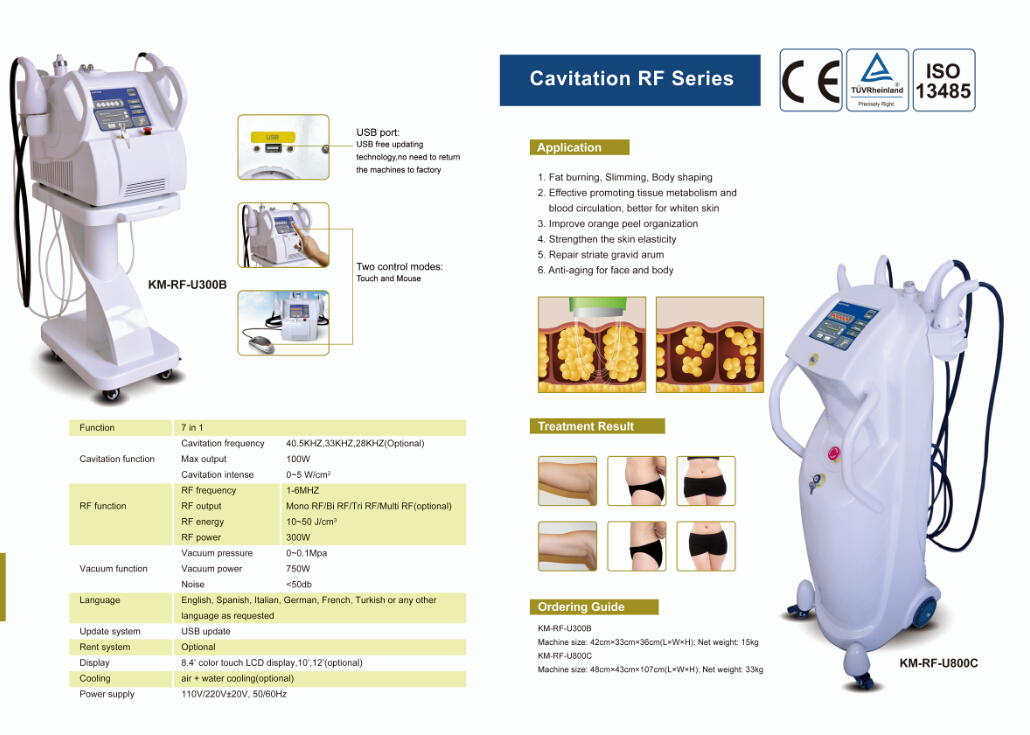 Multifunction Cavitation RF Vacuum Slimming Machine For Body Slimming / Cellulite Reduction