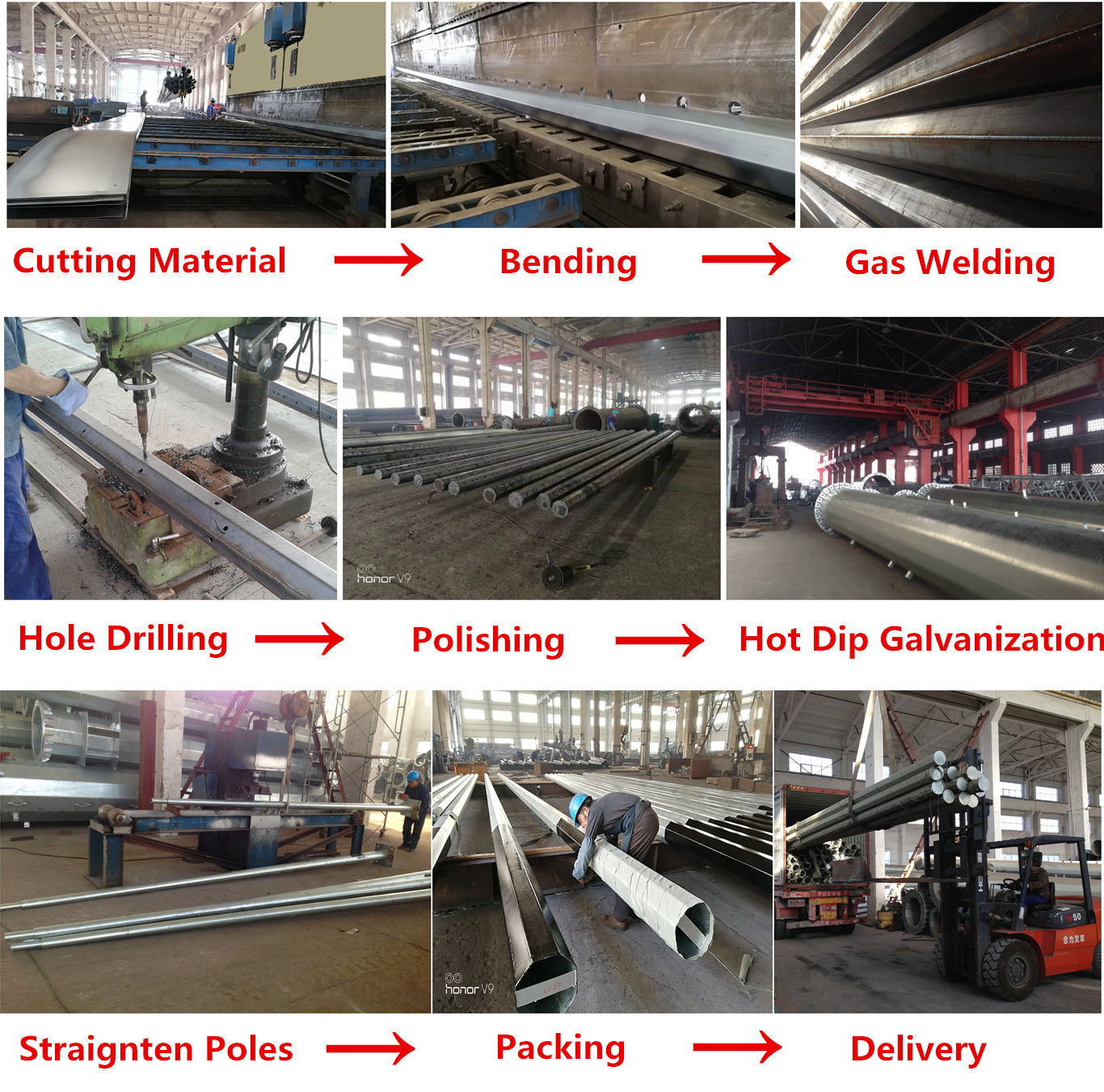 Single Arm Hot Dip Galvanized Traffic Signal Pole with Q235 steel Material