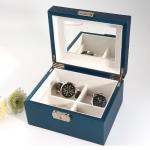 brown Portable Jewelry display Box PU Leather Storage Case