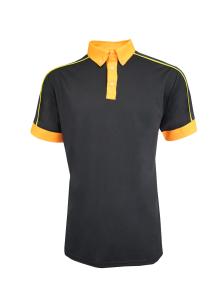 Wholesale 180GSM 100% Polyester T-SHIRT &amp; POLO For Men Color Orange Contrast Black from china suppliers