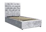 Crushed Silver Velvet Gas Lift Up Storage Bed Soft Bedroom Furniture BSCI