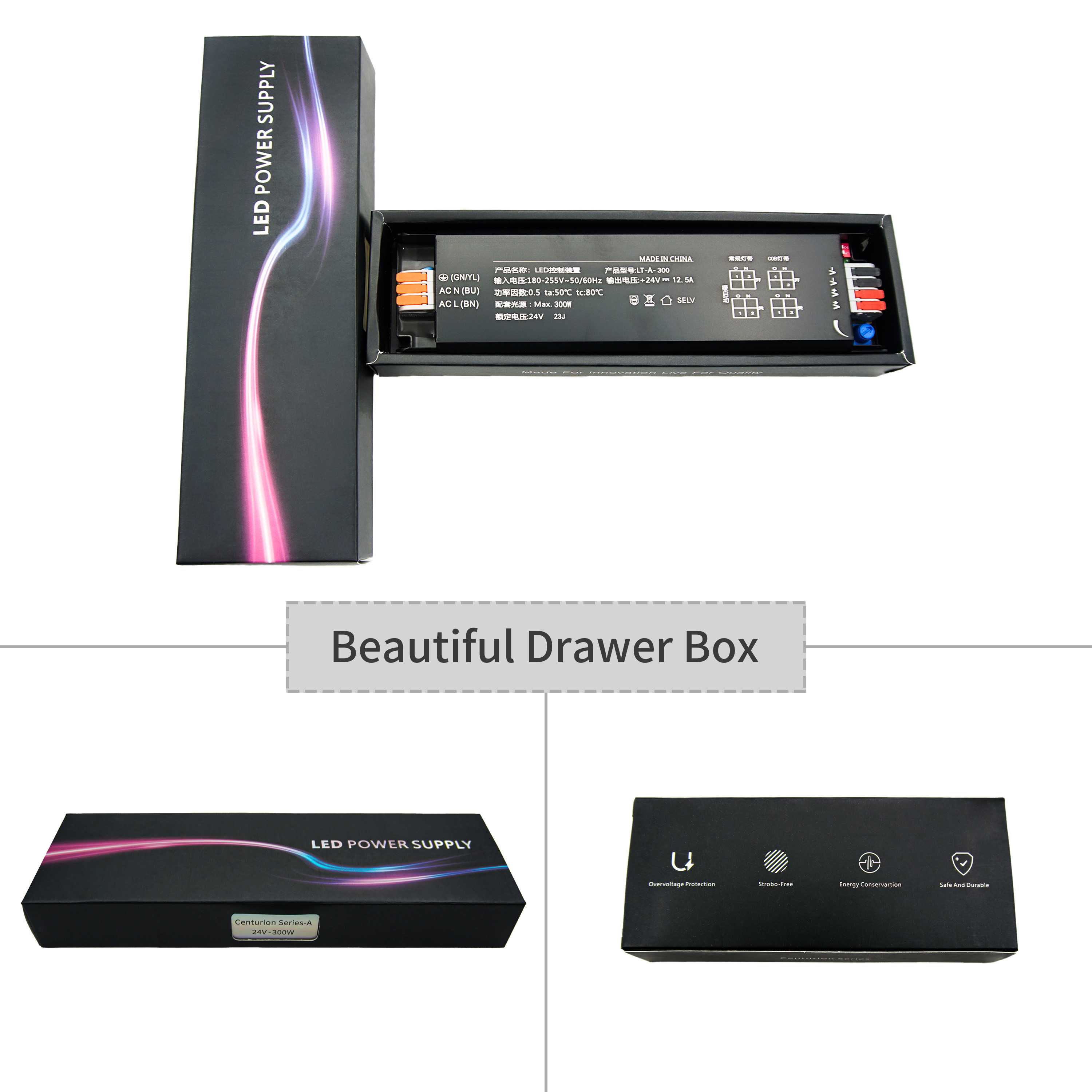 Soft Start LED Driver With 300W Output Power And IP20 Protection