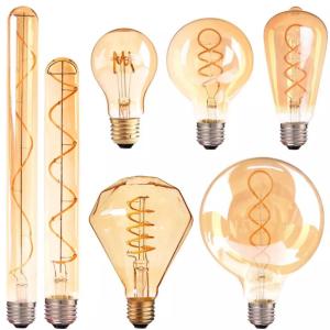 China 110v 220v Spiral Vintage Retro Lamp T185 G80 Ascher E26 Decorative Bulb on sale