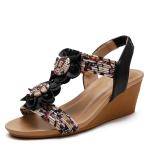 BS036 Sandals Women2020 Summer New Sandals Casual Fashion Word Belt Mid-Slope