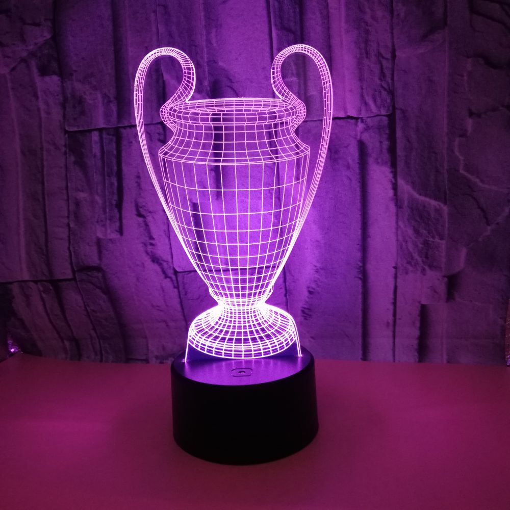 Champion sports creative gifts custom 3D night light trophy colorful touch LED visual small table lamp