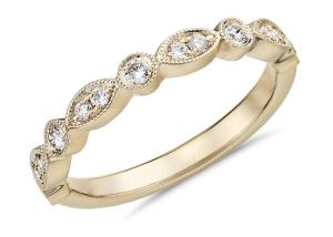 Wholesale 9K 0.13ct Gold And Diamond Stacking Rings 1.5MM witdth Round cut ODM from china suppliers