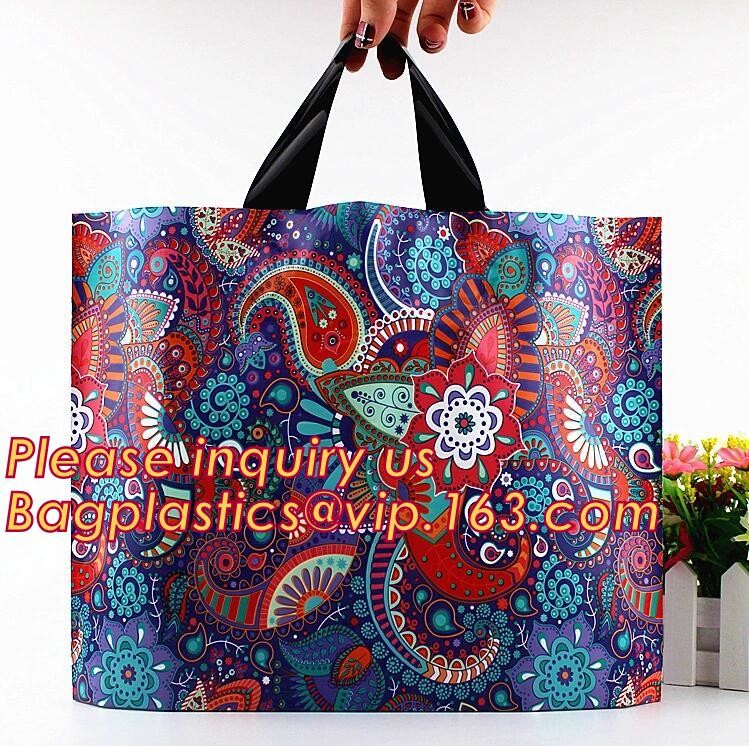CLEAR FROSTED SOFT LOOP SHOPPER BAG,Soft Loop Handle Plastic Bag OEM Plastic Bagbiodegradable retail shopping bags pack