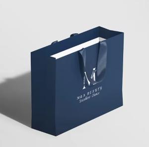 Wholesale Custom Printed Shopping Gift Packaging Paper Bag Luxury Black White Retail Thick Paper Bag from china suppliers
