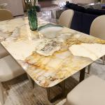 Luxury Modern Home Furniture Dining Room Table Stainless Steel Marble Dining