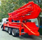 6x4 HOWO Cement Boom Truck , 37 / 39 Meter Boom Height Cement Pump Truck