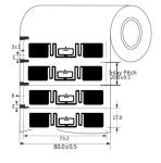 Long Range Passive RFID Label Tags 7 Chip 70×15mm