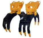 Excavator Hydraulic Log Rotary Grab Double Cylinder Excavator Wood Grapple