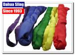 Red Striped Heavy Lifting Slings , Construction Lifting Straps For Pulling