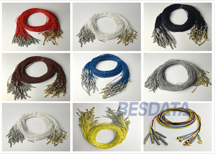 Low Noise Gold Plated Cup EEG Electrodes For Medical Brainwave Recording