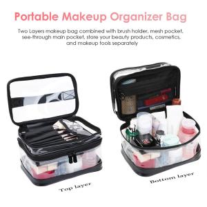 Wholesale Multifunctional Double Layer PVC Cosmetic Bag For Business Trip from china suppliers
