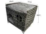 Four Seasons Rattan Pet House Small Animal Pattern Woven Dog Cat Litter Cage