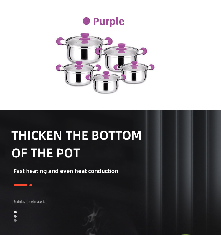 Hot Sale 10 Piece Stainless Steel Cookware Soup Pot Set Stock Pots Cooking Ware Set Cooking Pot Set