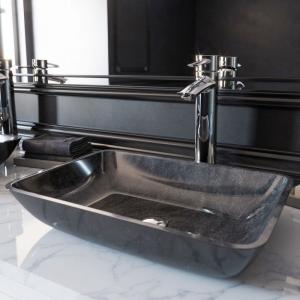Wholesale Dark Green Bathroom Wash Basins 18 Inch Gray Onyx Handmade Rectangular from china suppliers