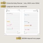 Daily Planner 2024 FSC 80gsm Paper A5 Size 80GSM Ivory Paper Vertical Layout