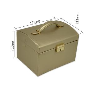 Wholesale 2 Layers Rectangle Mirror Leather Jewelry Box For gift from china suppliers