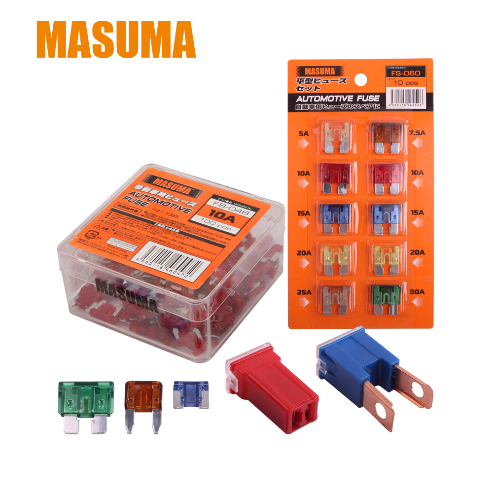 FS-042 15A Blue 100 pcs MASUMA Car Accessories Fuse Kits 09481-15501 18790-05262 18980-04816 24319-C9915
