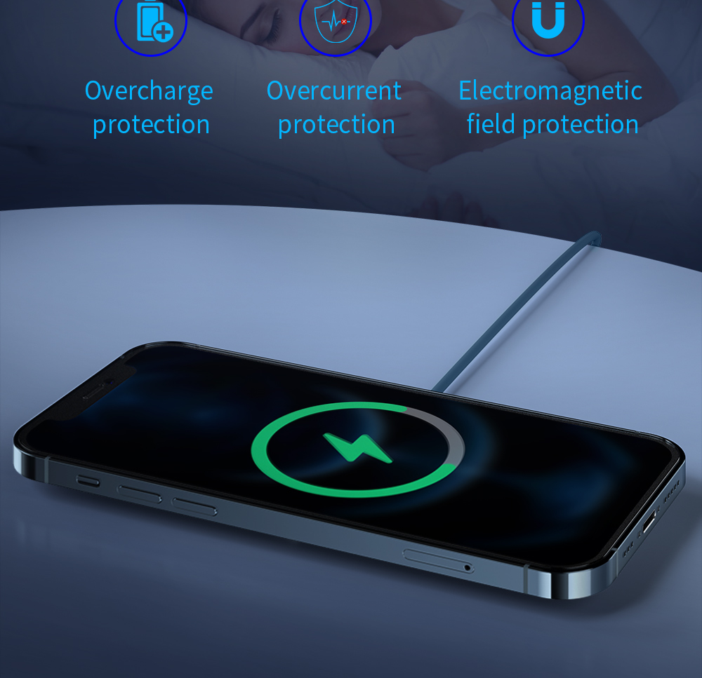 MicroWave Magnetic Wireless Fast Charger 15W Wireless Charger With Lamp For Ip 12