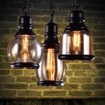 Vintage Loft Amber Glass Pendant Light Style Restaurant Bar Bed Room Glass