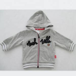 Wholesale Baby Cotton Fleece Cute Baby Boy Jackets Light Grey Melange from china suppliers
