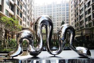 Wholesale Village Decoration Outdoor Large Abstract Sculpture 316L Stainless Steel from china suppliers