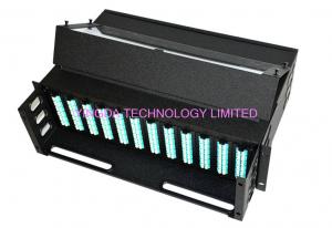 Wholesale 96 Cores 1U MPO Patch Panel Enclosure 4 Bays Wide 24 LC Ports MPO Cassette Module from china suppliers