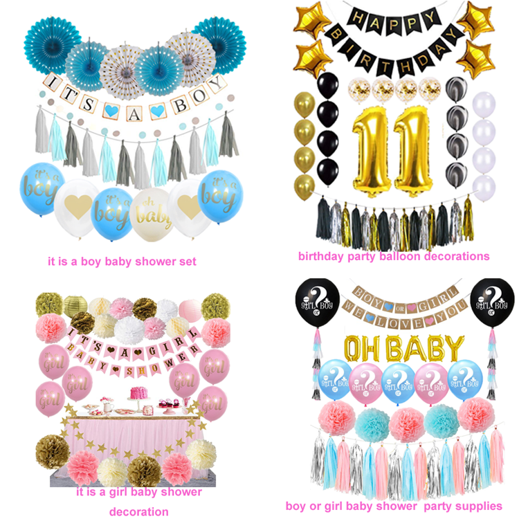 Happy birthday balloon set happy birthday banner for kids birthday party