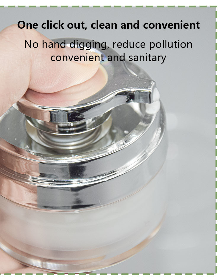 Electroplating Acrylic Airless Pump Cream Jar 15 / 30 / 50 / 70g