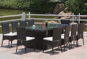 Wholesale YLX-RN-052 Black PE Rattan Chair and Table under Steel Frame from china suppliers