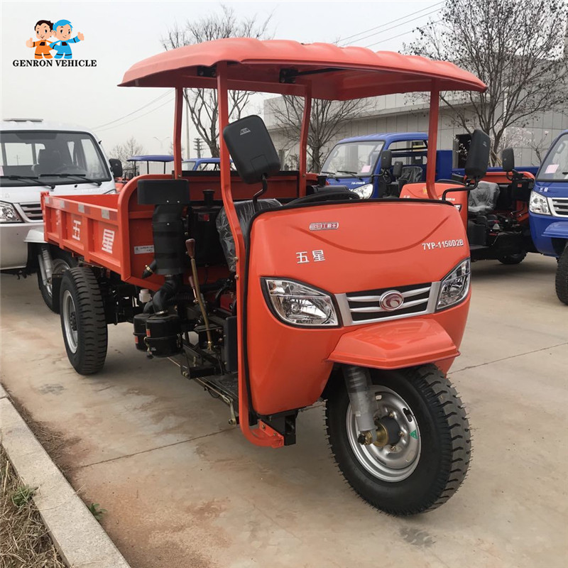 3 Wheels 5 Tons Heavy Duty Tipping motorized cargo tricycle Diesel For Adult