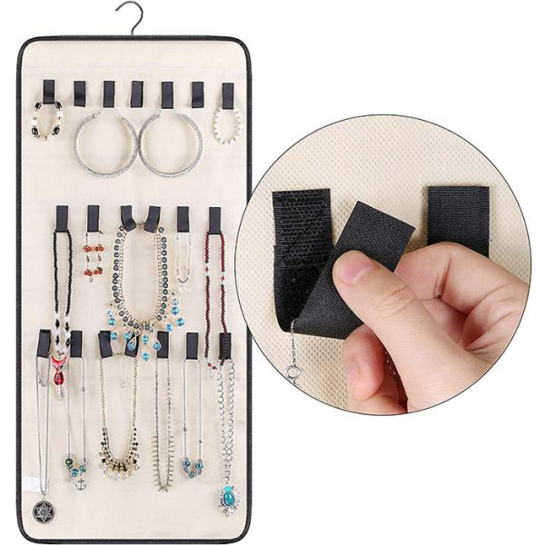 40 Pocket wall hanging jewelry organizer 20 Hook Loops Closet Necklace Holder