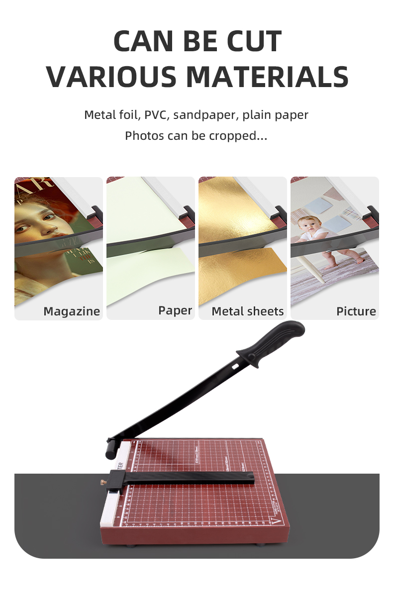 Mini Paper Cutter with Wooden Base Manual Paper Trimmer from ZEQUAN