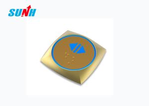 China Customized Size Square Lift Elevator Parts Elevator Push Button Yellow Color on sale