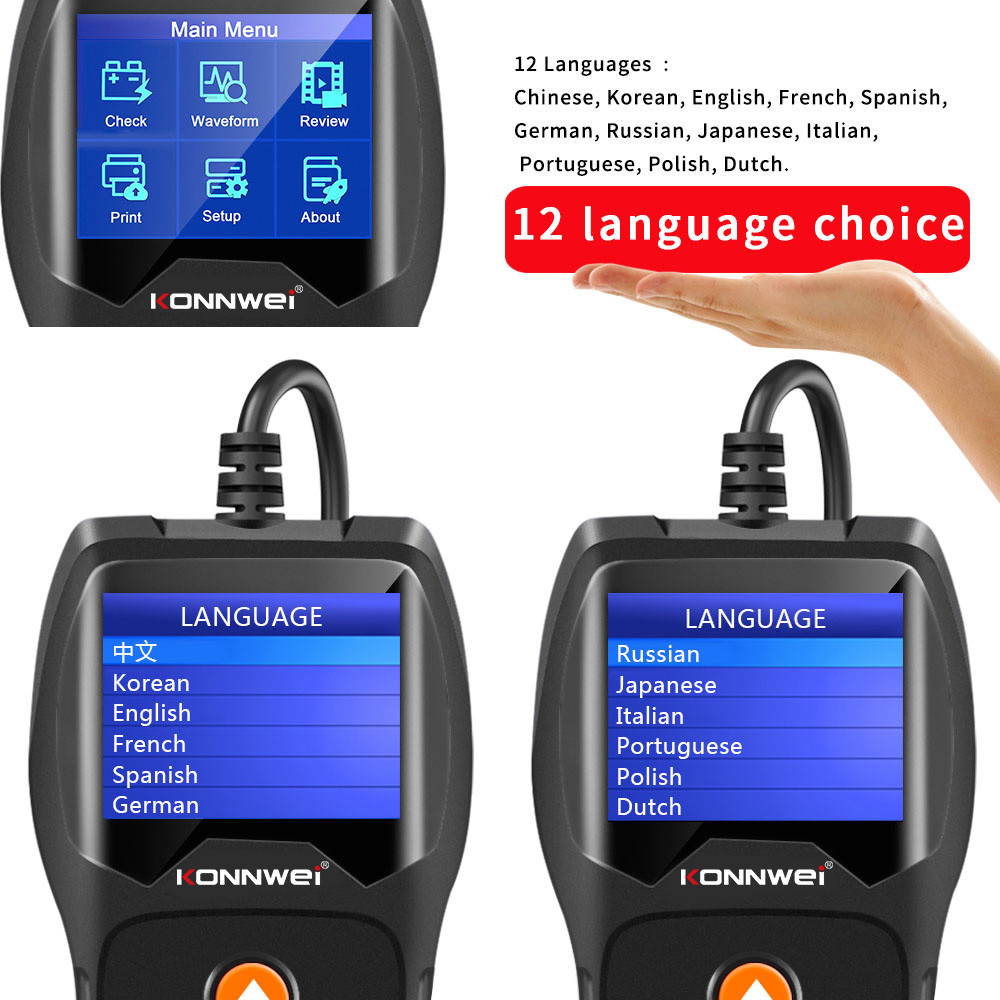 Portable Car Engine Diagnostic Machine Start Charging Test KW600 With Lifetime Free Update Service