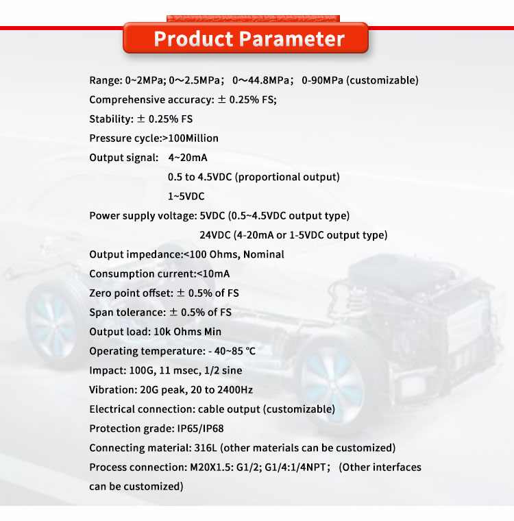UNIVO UBST-20HTY Pressure Temperature Sensor Transmitter for Customizable Hydrogen System
