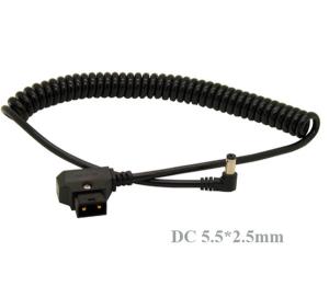 Wholesale Coiled D-Tap to Right angle DC 5.5x2.5mm Cable for DSLR Rig Power V-Mount Anton Battery from china suppliers