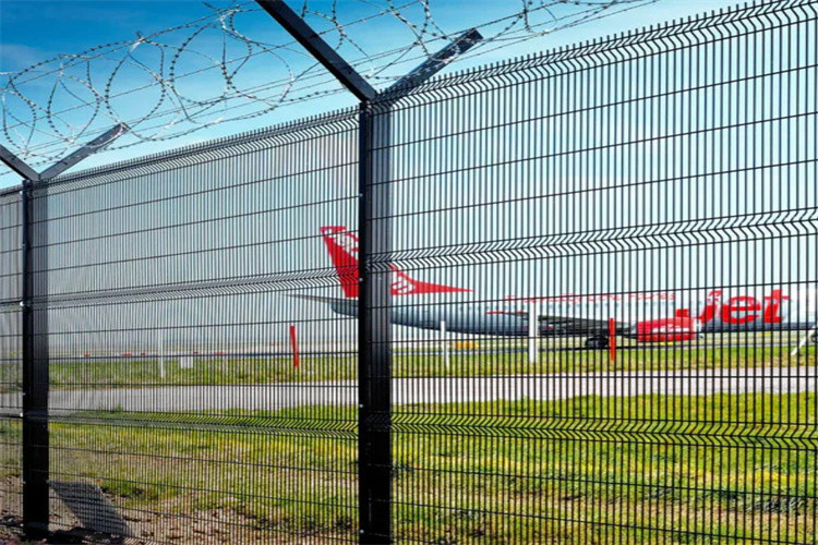 Nuclear Power Station Wire Mesh Fence With Razor Barbed Wire Anti Climb Security Wire Mesh Fence
