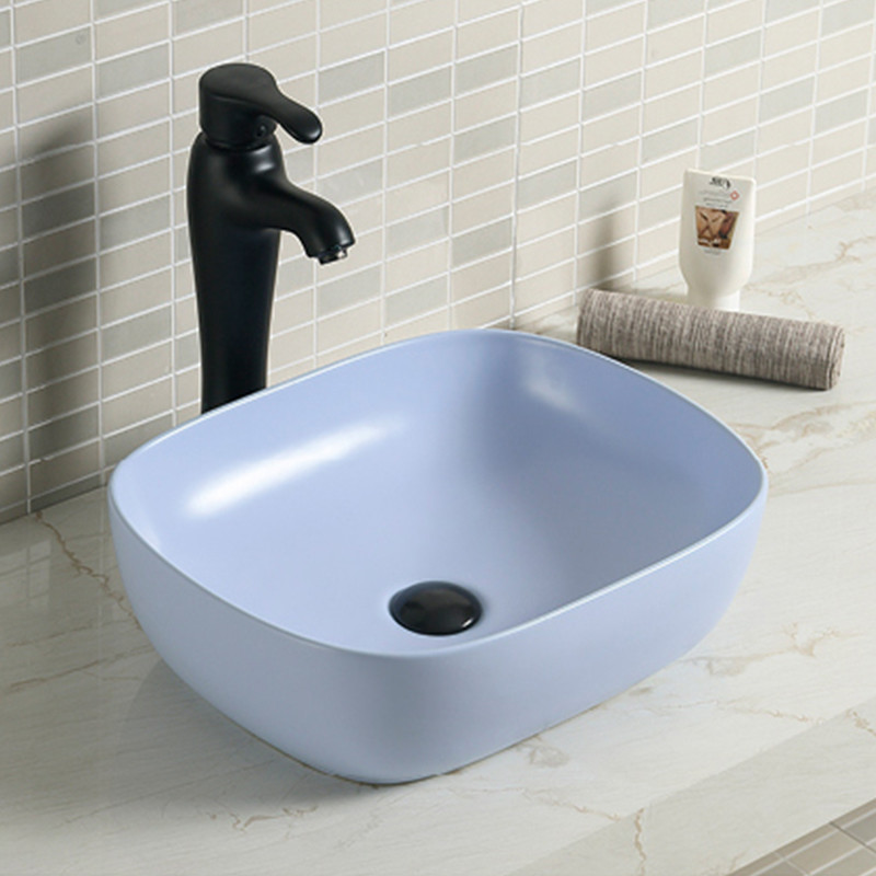 Not Breeding Bacteria Above Counter Bathroom Wash Basin Pink Easy Clean Ceramic Sink