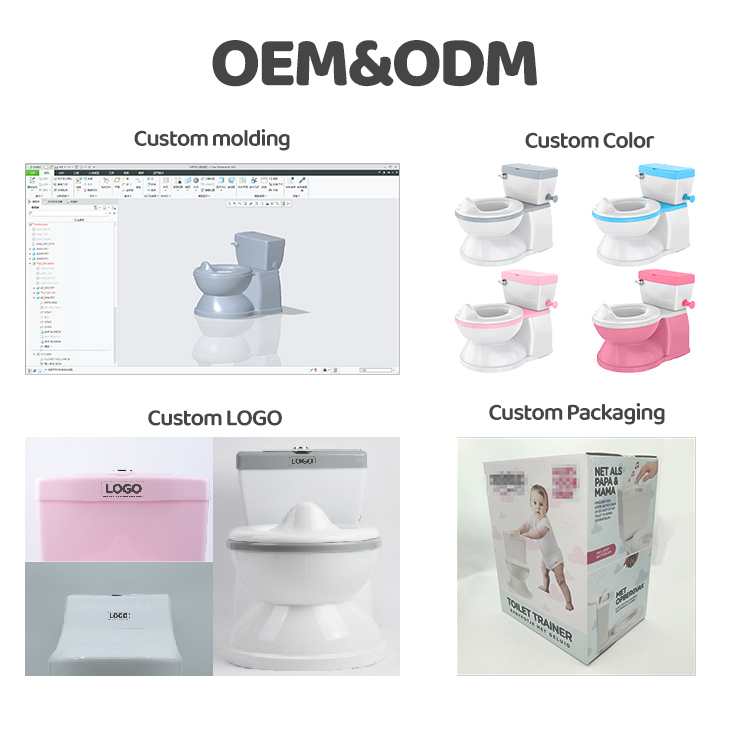 Custom Logo Printed PP Plastic Baby Potty Toilet Training Seat - Eco Friendly Foldable Trainer