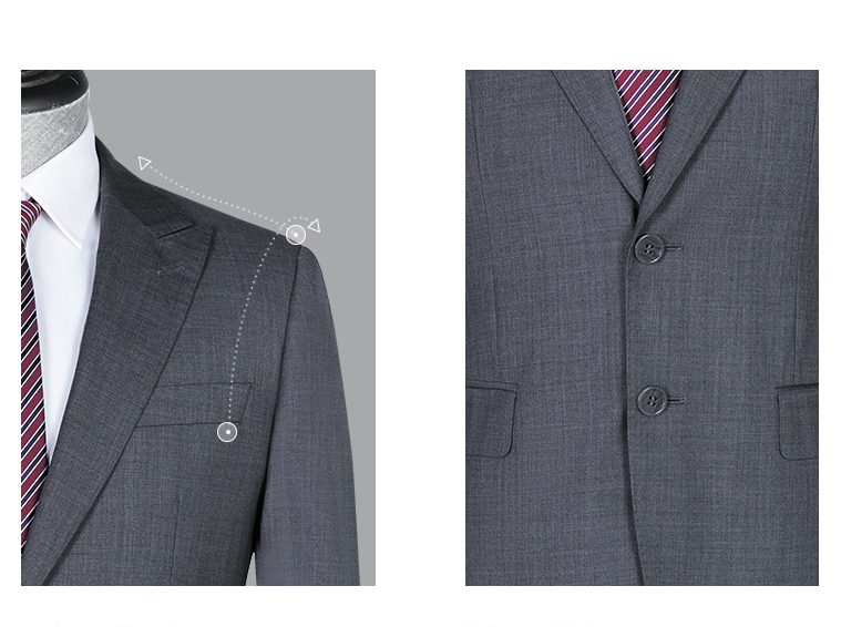 Regular Clothing Length Formal Men's Suits Woolen Slim Fit Single Breasted Suits